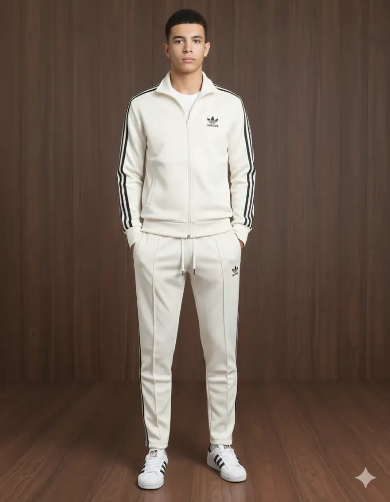 Addidas Winter Zipper Tracksuit (M38, White)